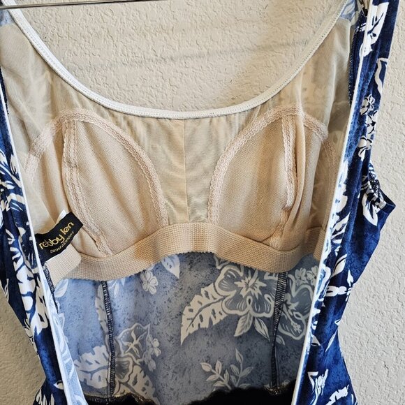 Vintage Robbie Len Hawaii Floral One Piece Full Coverage Skirt Swimsuit 16/L - Picture 12 of 12